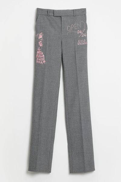 filles a papa MATT EMBROIDERY GREY/PINK