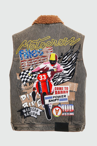 filles a papa MOTOCROSS gris