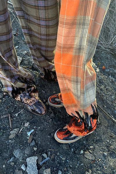 Filles A Papa PANTOUFLES GRISES ENFLAMÉES