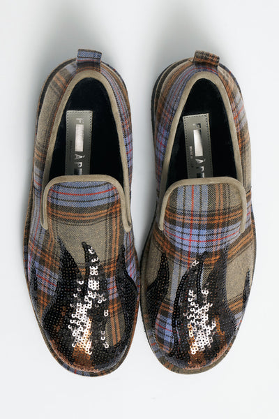 filles a papa PANTOUFLES GRISES ENFLAMÉES