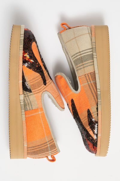 Filles A Papa PANTOUFLES ORANGES ENFLAMÉES