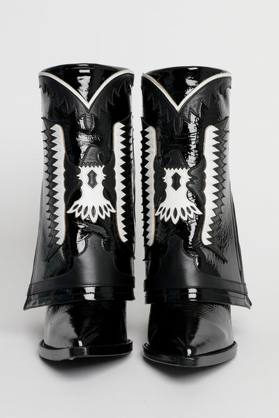 Filles A Papa TEXAS BASSE NOIRE CUIR VERNI