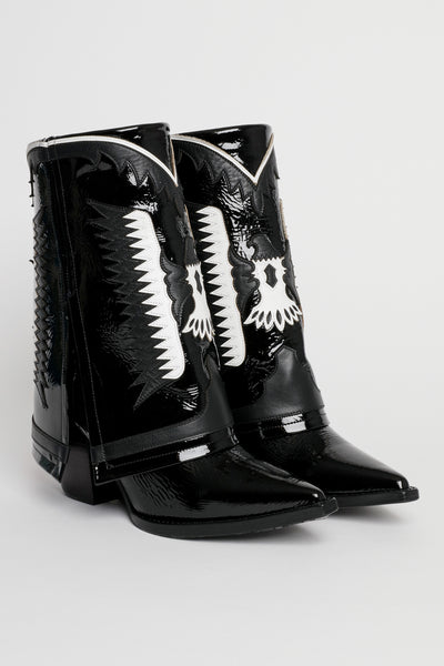 Filles A Papa TEXAS BASSE NOIRE CUIR VERNI