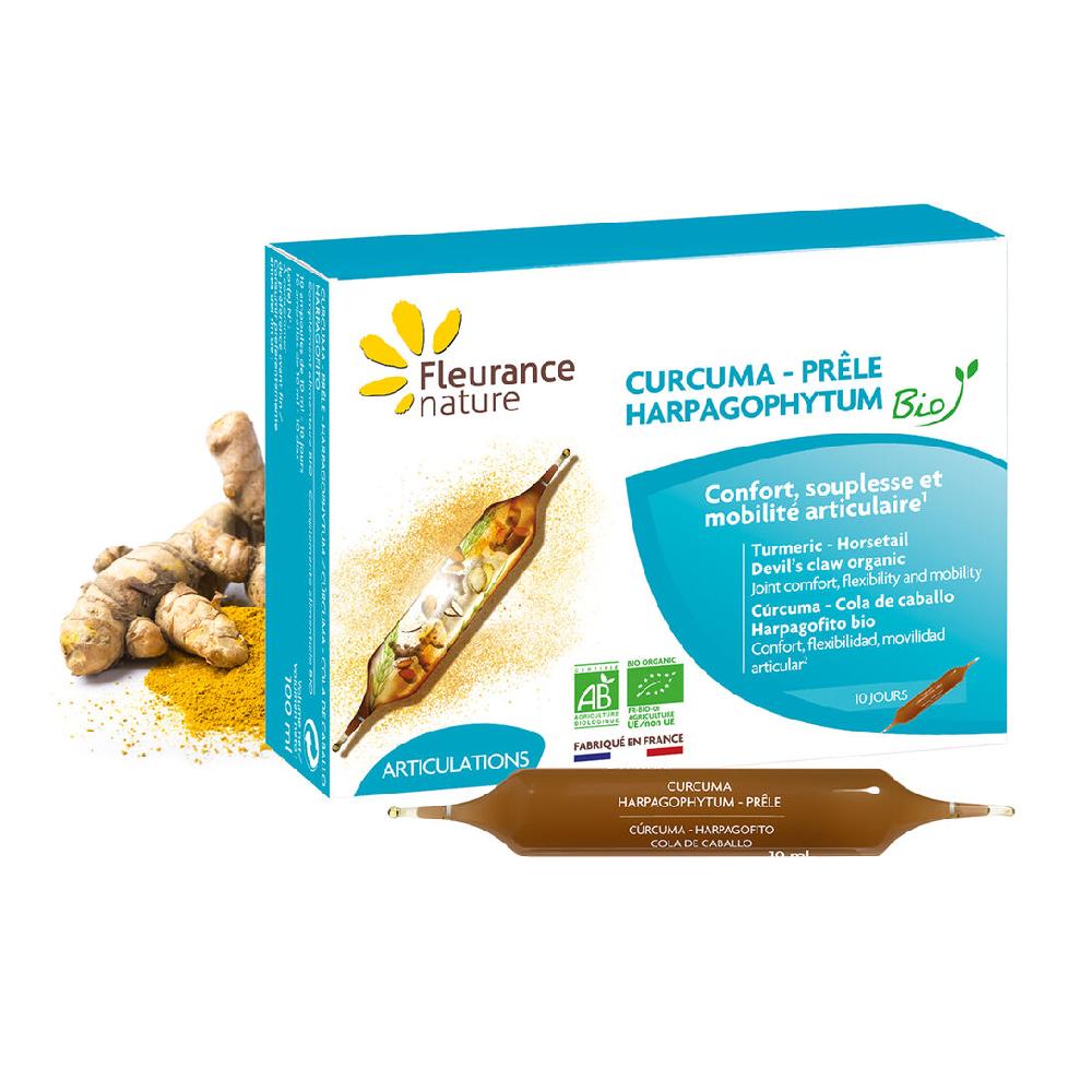 fleurance nature Ampoules de Curcuma-Harpagophytum-Prêle Bio
