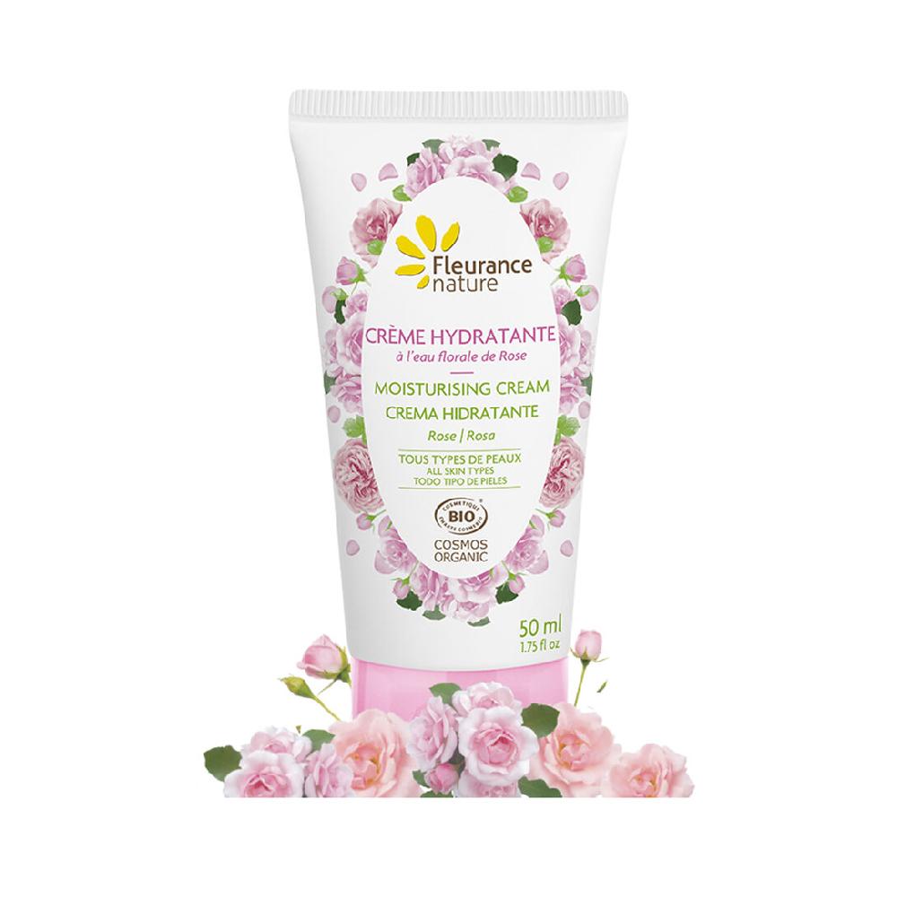 fleurance nature Crème hydratante visage à l'eau florale de Rose