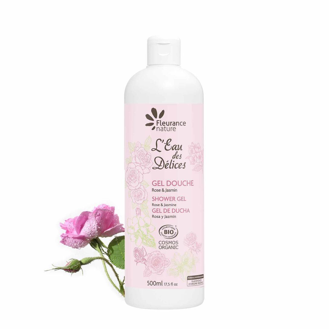 fleurance nature Gel douche parfumé à l'Eau des Délices Rose & Jasmin 500 ml