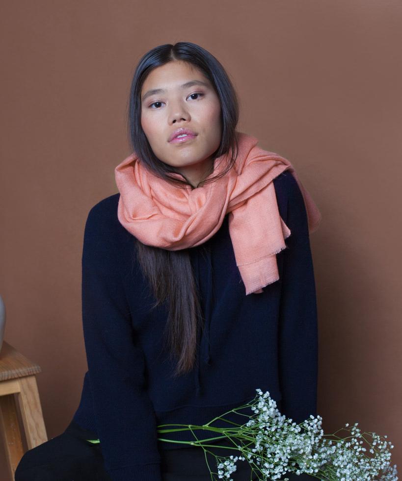 florenz Pashmina Cachemire Rose Pêche