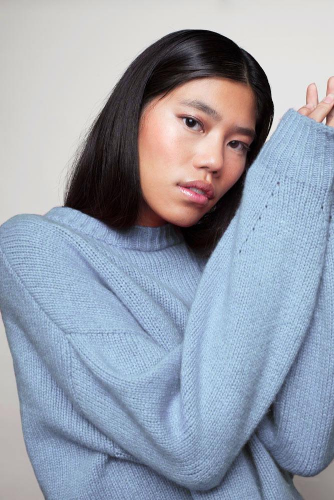 florenz Pull cachemire & Laine bleu ciel