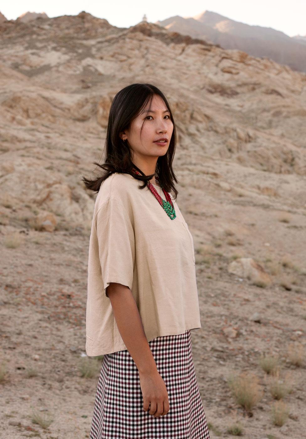 florenz Top en Soie Eri · Écru