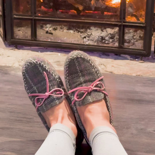 Foamtreads Pantoufle à Carreaux Gris Arizona Pour Femmes