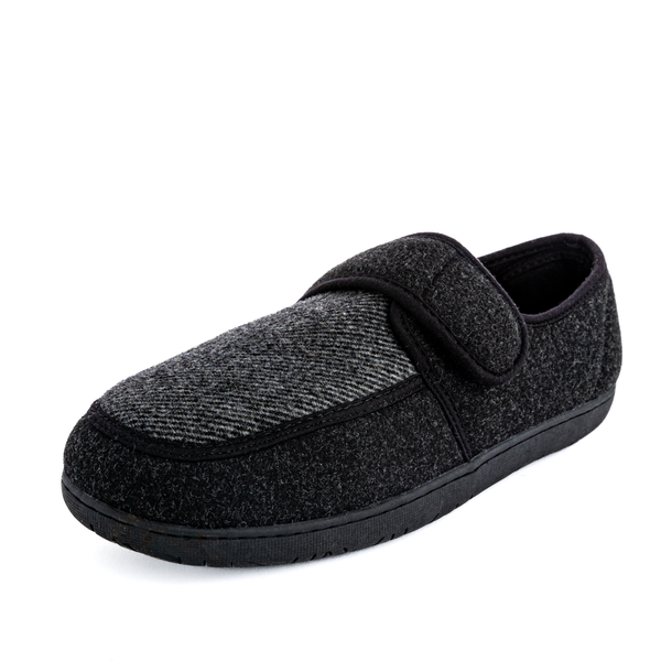 foamtreads Pantoufle Morgan 2 en laine noire pour hommes