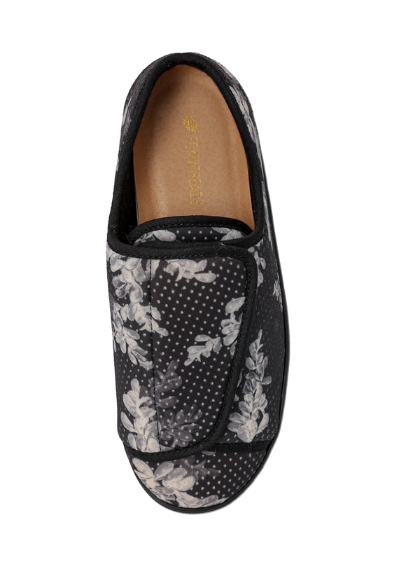 Foamtreads Pantoufle Nurse 2 à Imprimé Floral Noir Pour Femmes