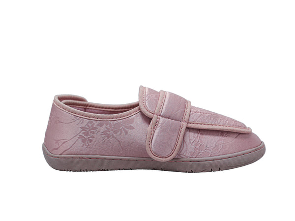 Foamtreads Pantoufle Physician L2 Dusty Rose En Satin Imprimé Pour Femmes