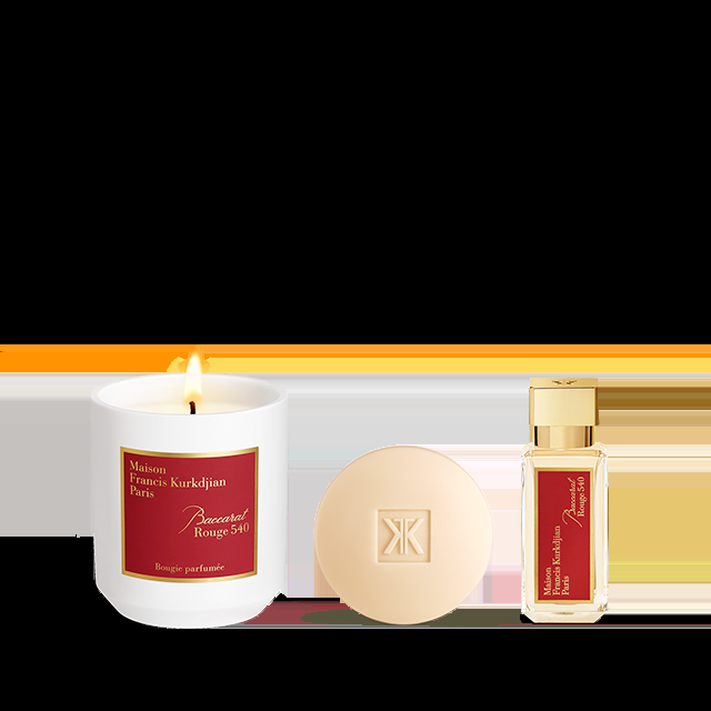 francis kurkdjian BaccaratRouge 540 Trio Bougie parfumée Savon parfumant et Eau de parfum