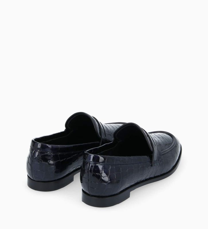 Free Lance Anaïs Mocassin Cuir Imprimé Crocodile Verni Noir