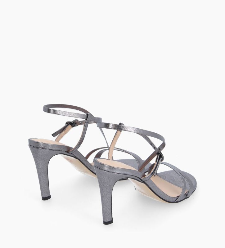 Free Lance Bella 85 Sandale à Talon Cuir Métallisé Anthracite