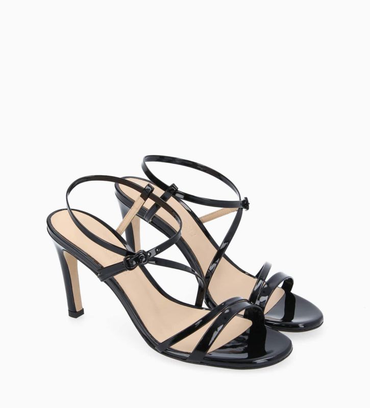 Free Lance Bella 85 Sandale à Talon Cuir Vernis Noir