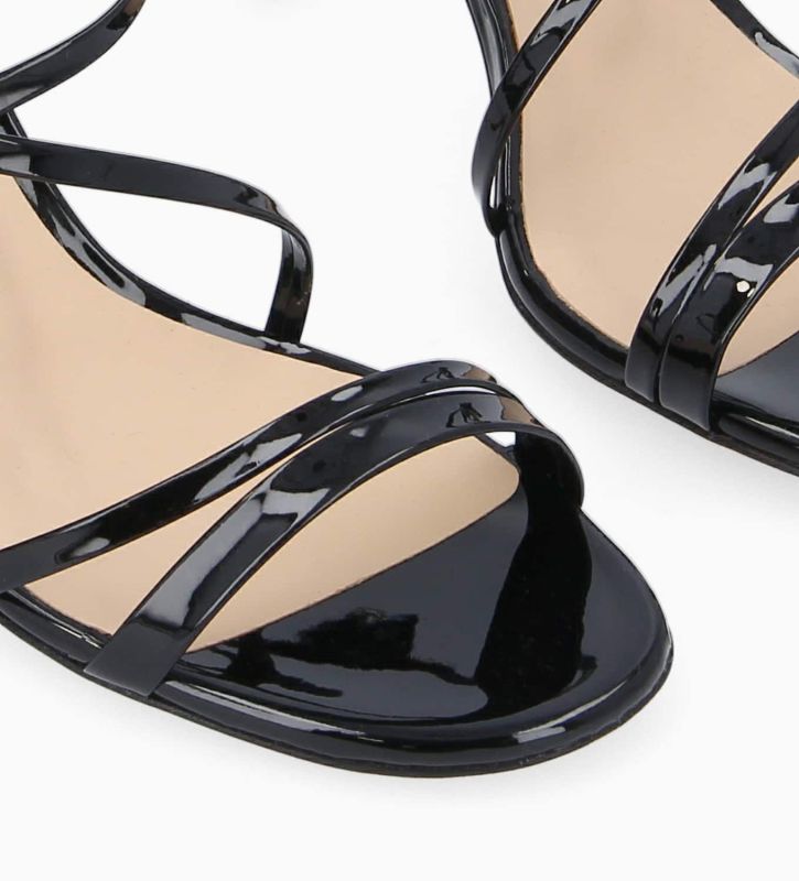 Free Lance Bella 85 Sandale à Talon Cuir Vernis Noir
