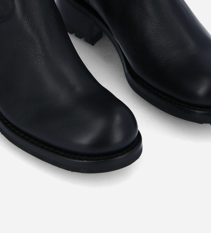 Free Lance Biker 40 Botte Biker à Boucle Cuir Grainé Noir