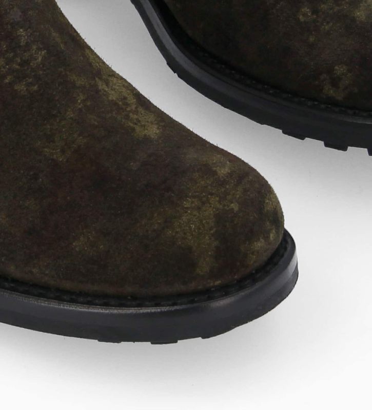 Free Lance Biker 40 Botte Biker à Boucle Cuir Velours Camouflage