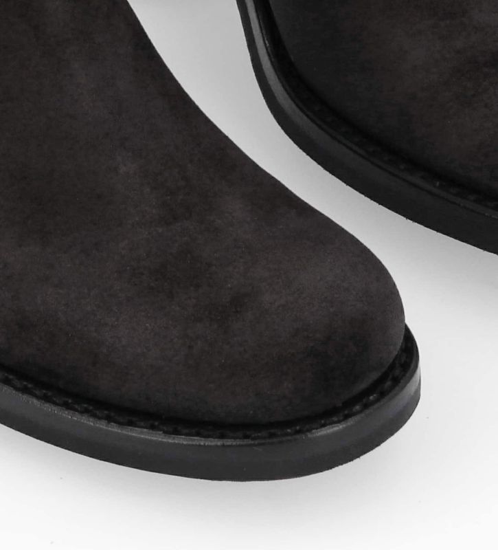 Free Lance Biker 7 Botte Biker à Boucle Cuir Velours Noir