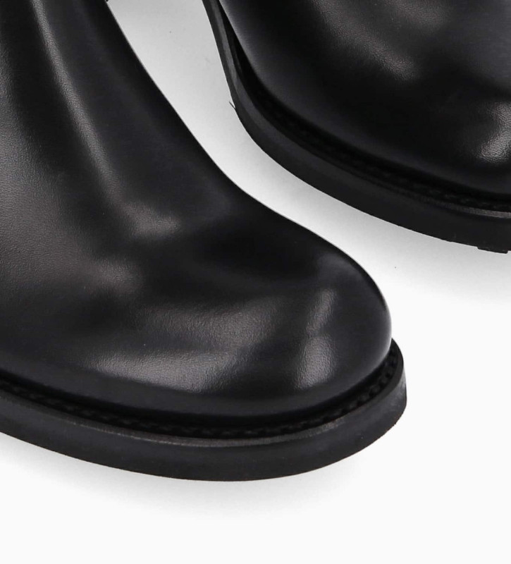 Free Lance Biker 70 Boot Biker à Double Boucle Cuir Lisse Noir