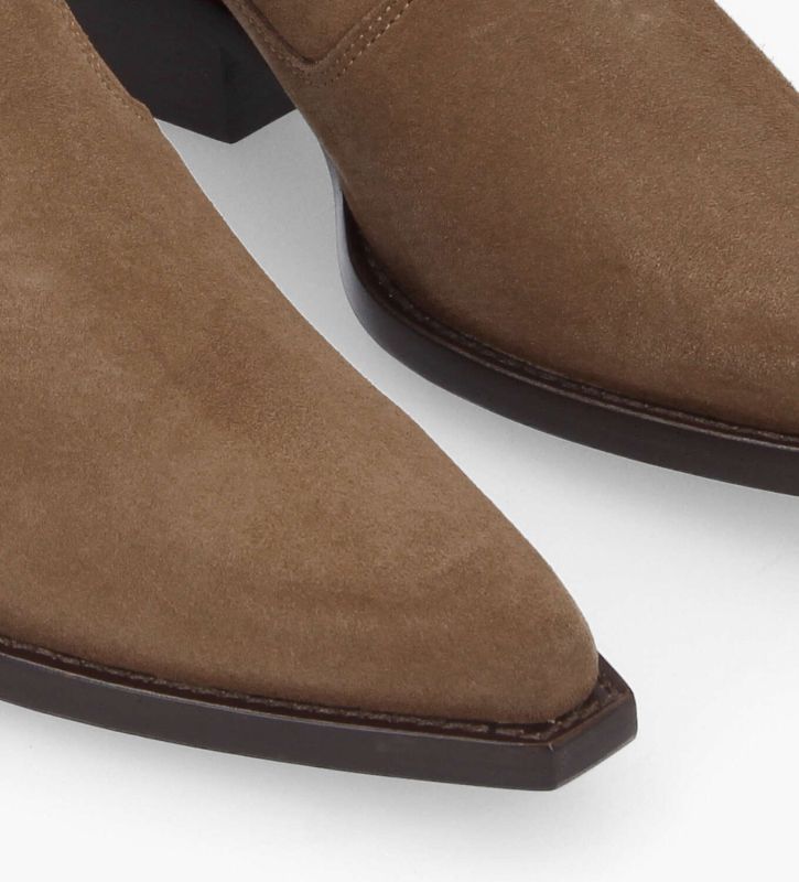 Free Lance Calamity 40 Bottine Western Chelsea Cuir Velours Brun