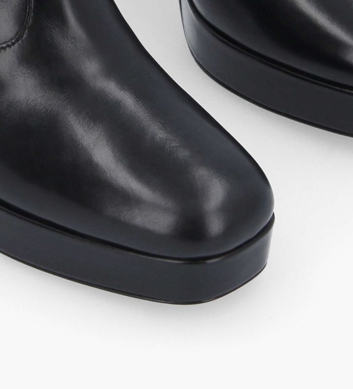 Free Lance Carlotta 70 Bottine Zippée à Talon Cuir Lisse Noir