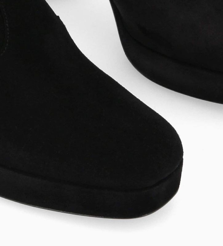 Free Lance Carlotta 70 Bottine Zippée à Talon Cuir Velours Noir