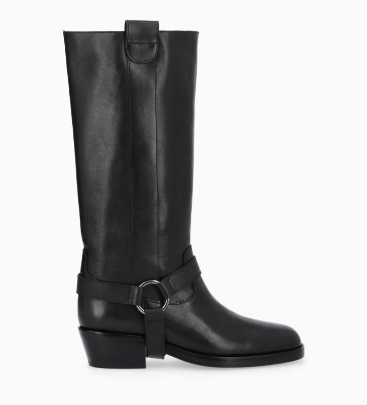 free lance Carma 45 Botte western avec harnais Cuir lisse Noir