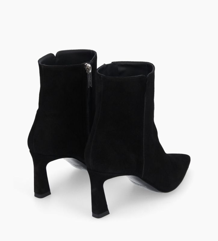 Free Lance Cathleen 65 Bottine Zippée à Talon Cuir Velours Noir