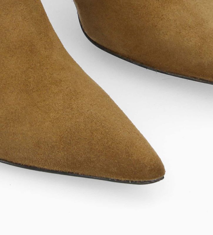 Free Lance Cathleen 65 Bottine Zippée à Talon Cuir Velours Sienna