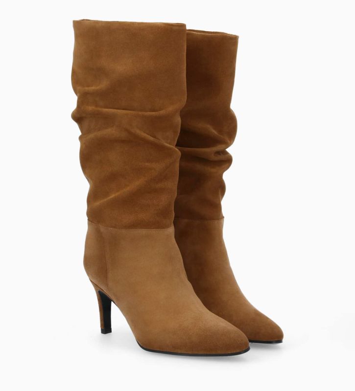 Free Lance Céleste 65 Botte à Talon Cuir Velours Brun