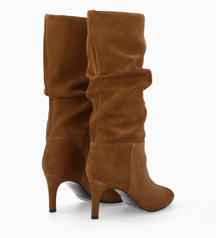 Free Lance Céleste 65 Botte à Talon Cuir Velours Brun