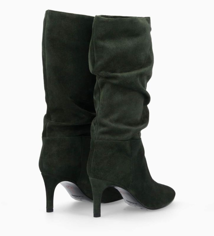 Free Lance Céleste 65 Botte à Talon Cuir Velours Militaire