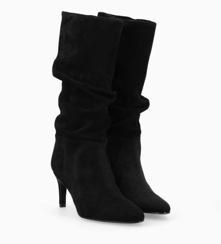 Free Lance Céleste 65 Botte à Talon Cuir Velours Noir