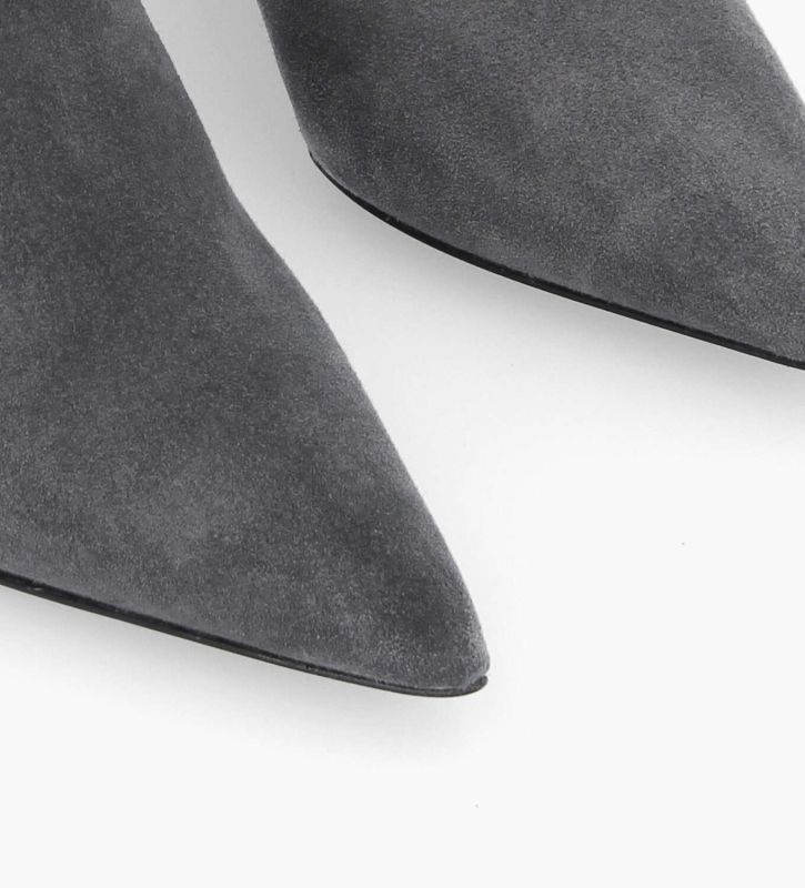 Free Lance Florence 70 Bottine Zippée à Talon Compensé Cuir Velours Stone