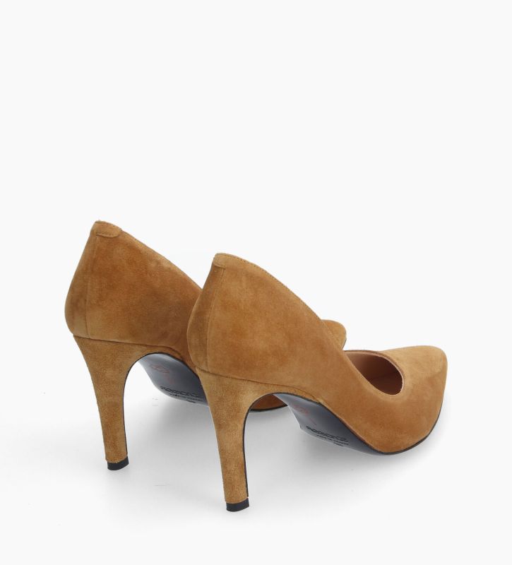 Free Lance Forel 70 Escarpin à Bout Pointu Cuir Velours Caramel