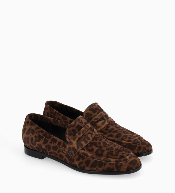 Free Lance Anaïs Mocassin Cuir Velours Léopard