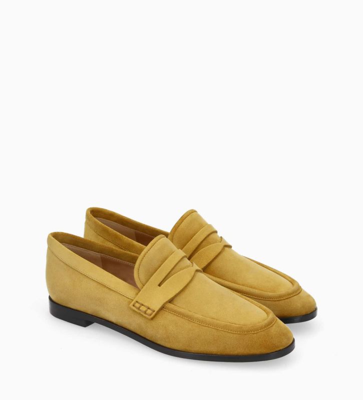 Free Lance Anaïs Mocassin Cuir Velours Moutarde