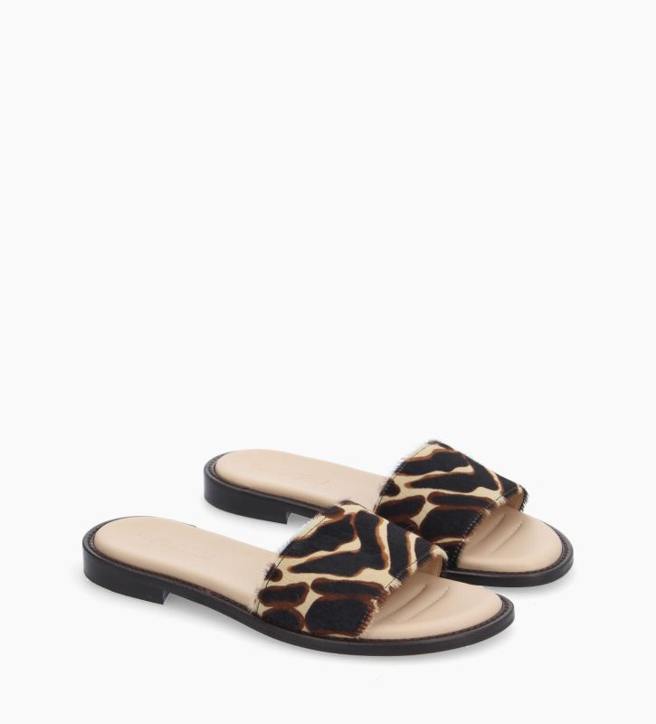 Free Lance Lita Mule Plate Cuir Effet Poney Jungle