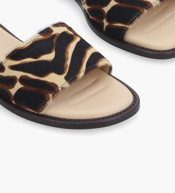 Free Lance Lita Mule Plate Cuir Effet Poney Jungle