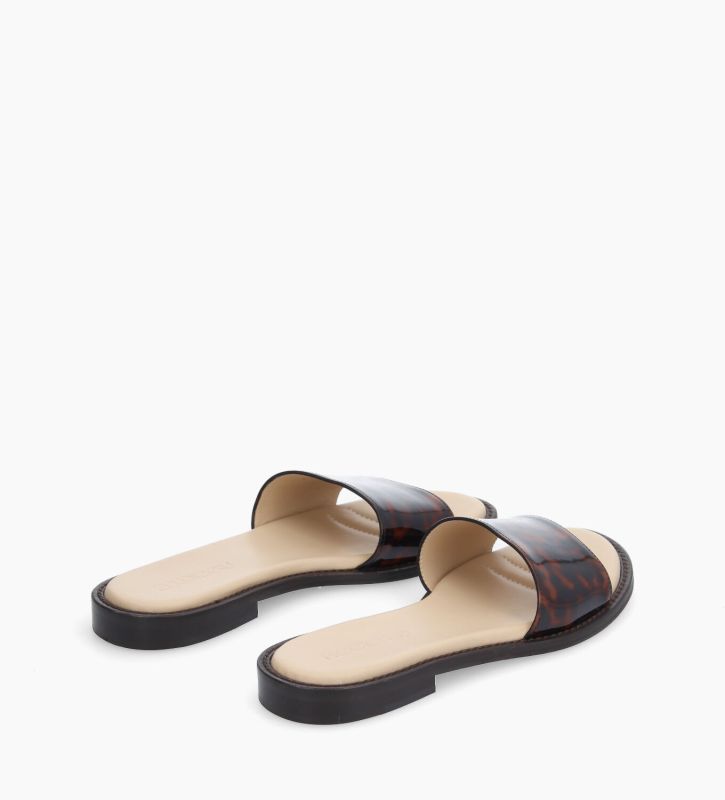Free Lance Lita Mule Plate Cuir Verni Turtle