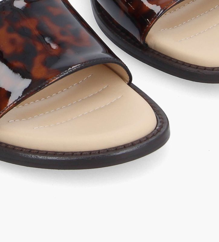 Free Lance Lita Mule Plate Cuir Verni Turtle