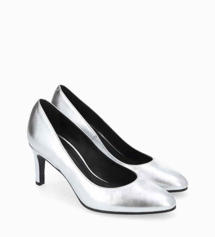 Free Lance Mirri 65 Escarpin Cuir Métallisé Argent