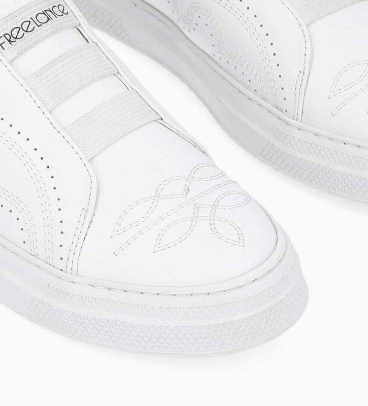 Free Lance Panic Sneaker Cuir Lisse Blanc