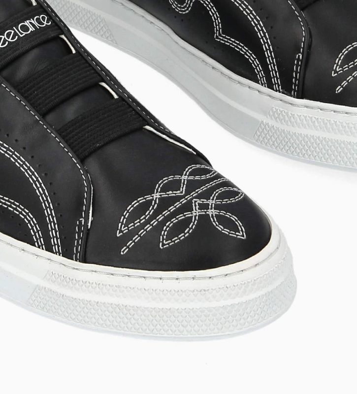 Free Lance Panic Sneaker Cuir Lisse Noir