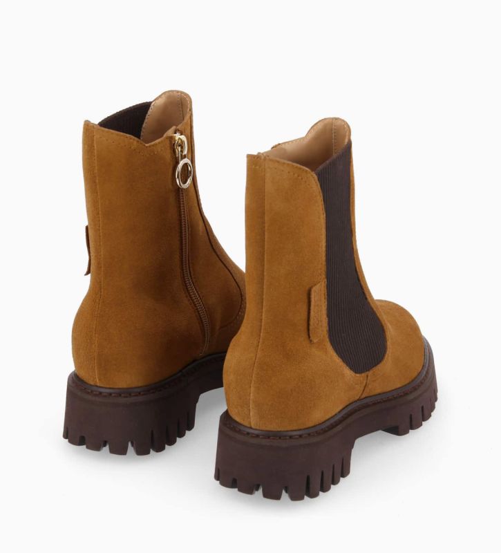 Free Lance Georgia Bottine Chelsea Cuir Velours Biscuit