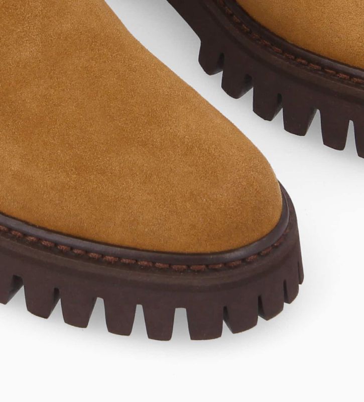 Free Lance Georgia Bottine Chelsea Cuir Velours Biscuit