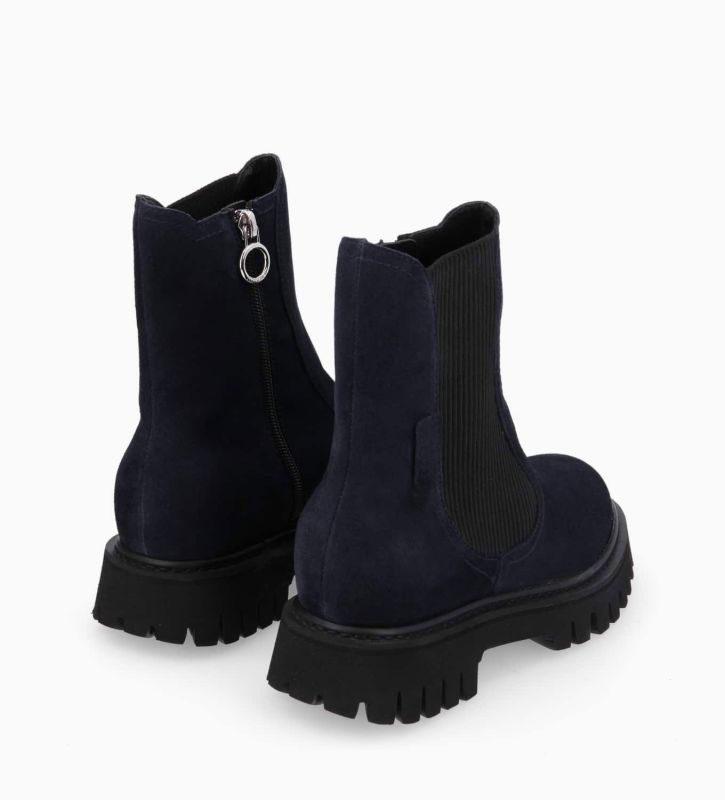 Free Lance Georgia Bottine Chelsea Cuir Velours Marine